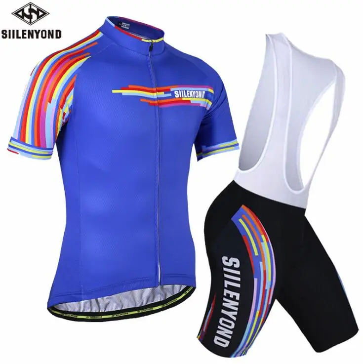 Jersey and bib Pants Siilenyond анти-УФ Велоспорт Джерси Набор Лето MTB велосипед одежда гоночный велосипед одежда Велоспорт Набор Ropa Maillot Ciclismo - Цвет: Jersey and bib Pants