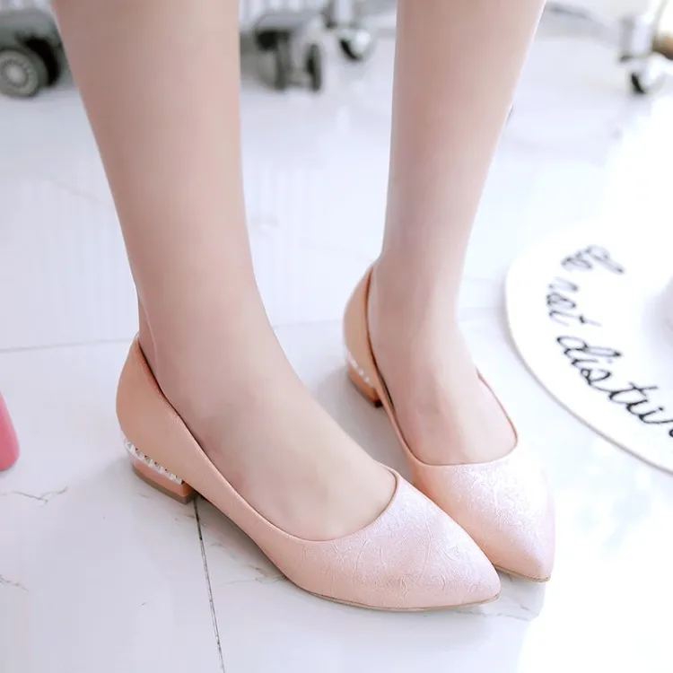 

Big Size 11 12 13 ladies high heels women shoes woman pumps Square heel with sharp head, shallow mouth and thick heel