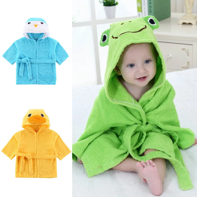 Animal Bathrobe Children Pajamas Sleepwear kids Hooded Plush Robe Bath Towel Animals Design M09