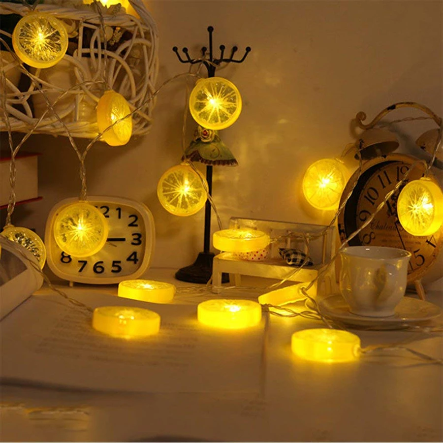 1,5 м, 10 светодиодов, 3 м, 20 светодиодов, на батарейках, лимонный Паттен, светодиодный Сказочный светильник, для спальни, вечерние, декоративный светильник, Рождественский, праздничный светильник ing