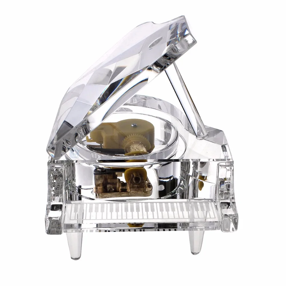 

Хрустальная музыкальная шкатулка для пианино, практичная романтическая музыкальная шкатулка, креативный подарок на день рождения для домашнего декора, ремесла