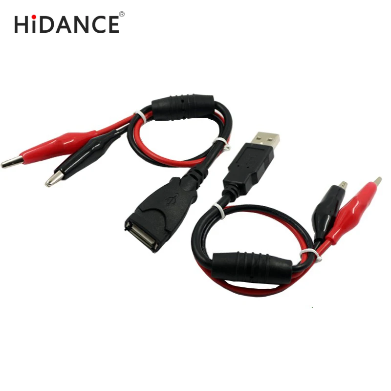 USB Alligator clips Crocodile wire Male/female to USB tester Detector DC Voltage meter ammeter capacity power meter monitor, etc