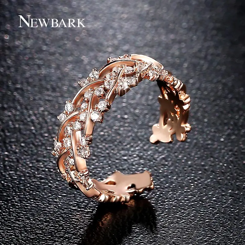 

NEWBARK New Design Resizable Opening Rings Garland Sparkling Queen Crown For Women Ring Fashion Jewelry Anillos Bague