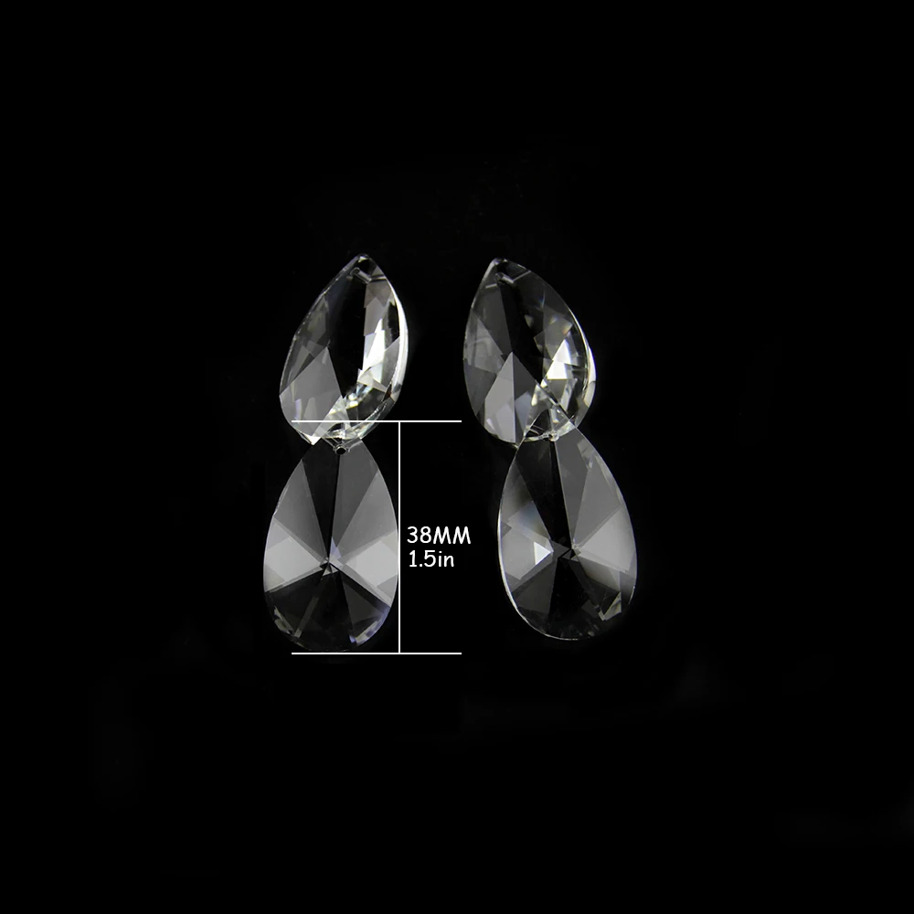 

10pcs, 6pcs clear pear shape crystal chandelier prism pendant 38-100mm for home decoration free shipping