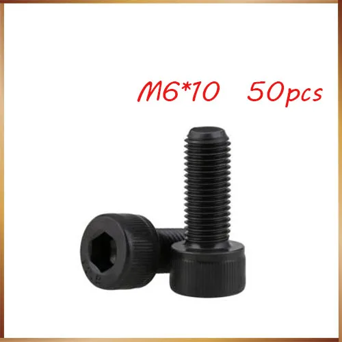 

50pcs M6*10 DIN912 Grade Black Alloy Steel Metric All Thread Hex Socket Head Cap Screw Bolt M6X8/10 m6 screws,m6 bolts,m6 nails