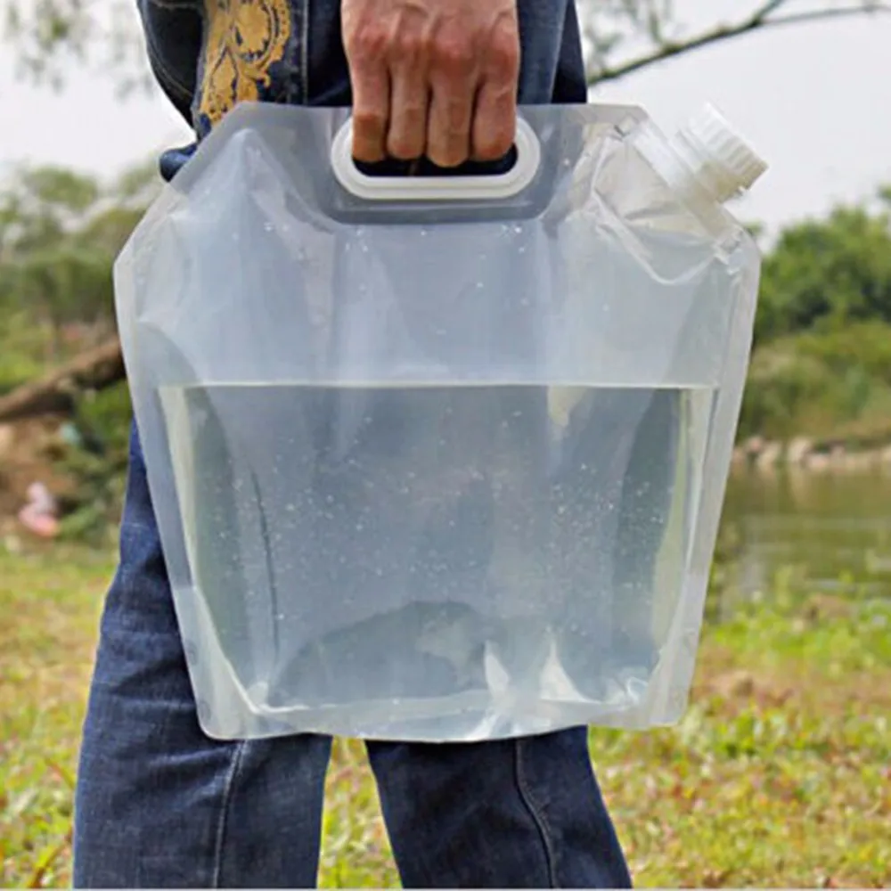 1Pcs Portable 5L Folding Water Storage Carrier Container Lifting Bag For Outdoor Camping Hiking