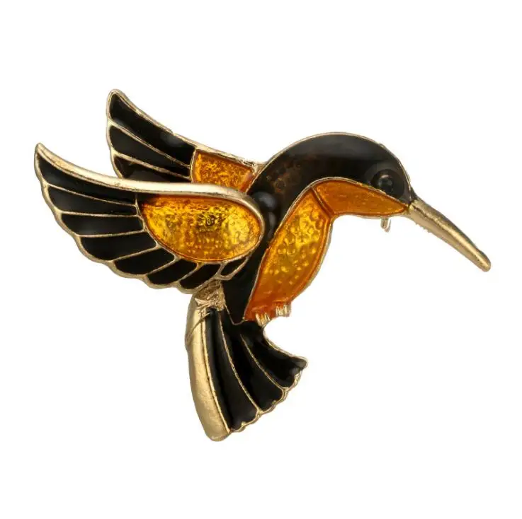 

2018 New Colorful Glaze Flying Birdie Red-crowned Crane Flamingo Metal Bird Brooch Pins Dress Jacket Pin Badge Gift Jewelry