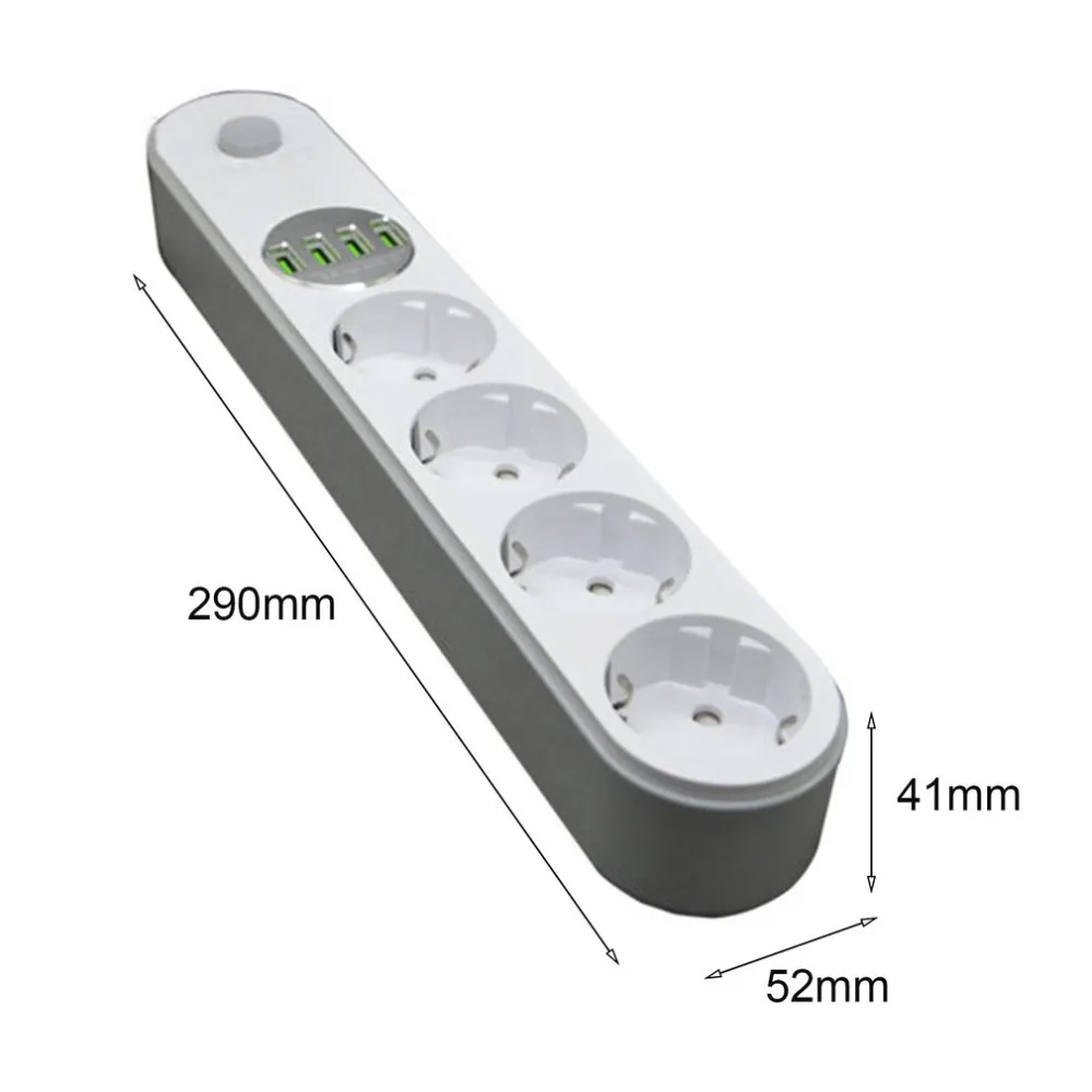 

2018 New usb charger Socket Power Adapter Protector EU Plug White with Switch Home Office phone Tableds Socket New