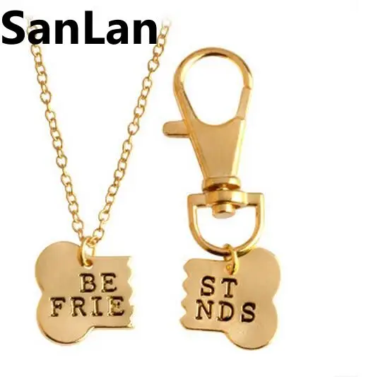 2 Piece Best Friend Necklace and Pet Tag Set For Dog Dog Bone "BEST