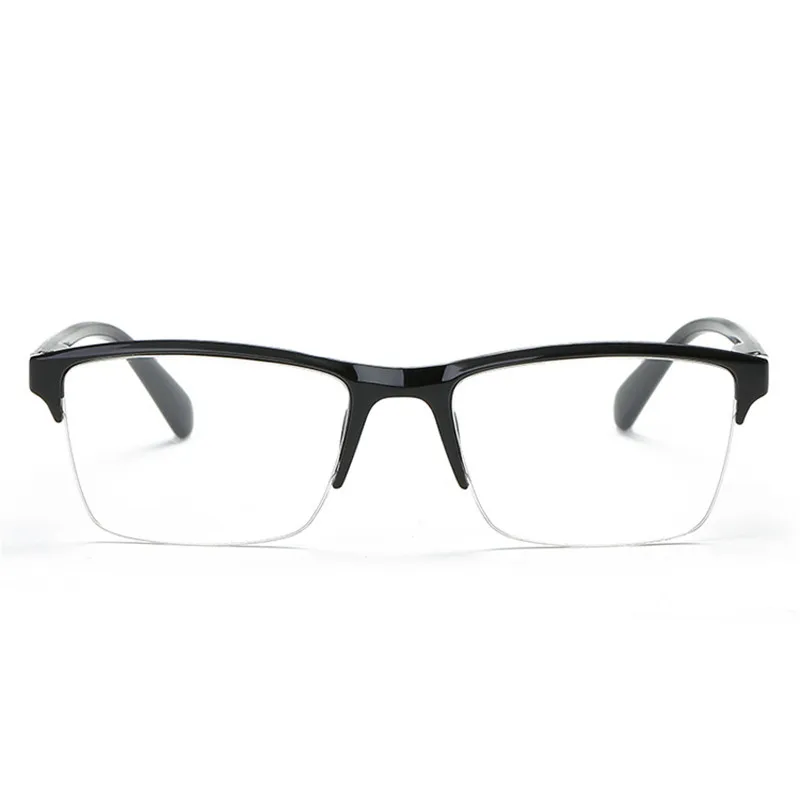Gafas de lectura de medio marco iboode gafas presbiópicas para hombre y mujer gafas de visión lejana Ultra ligeras negras con resistencia + 25 A + 400 Gafas de lectura de medio marco iboode gafas presbiópicas para hombre y mujer gafas de visión lejana Ultra ligeras negras con resistencia + 25 A + 400