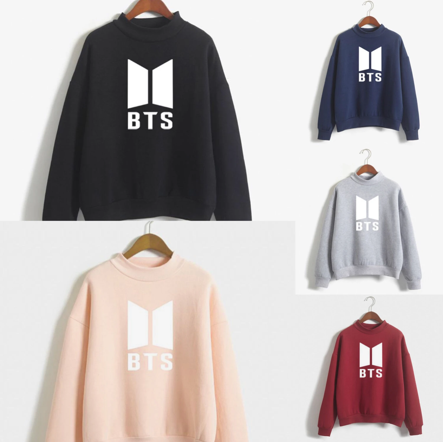 BTS Hoodie Bangtan Boys Hoodies Sweatshirt Tops Pullovers Kpop Fans Clothes Solid Cotton Harajuku Kawaii Hoodies