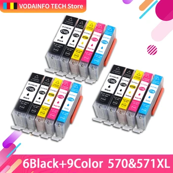 

15pk PGI570 PGI-570 CLI-571 Compatible Cartridge For Canon PIXMA MG5750 MG5751 MG5752 MG5753 MG6850 MG6851 MG6852 printer