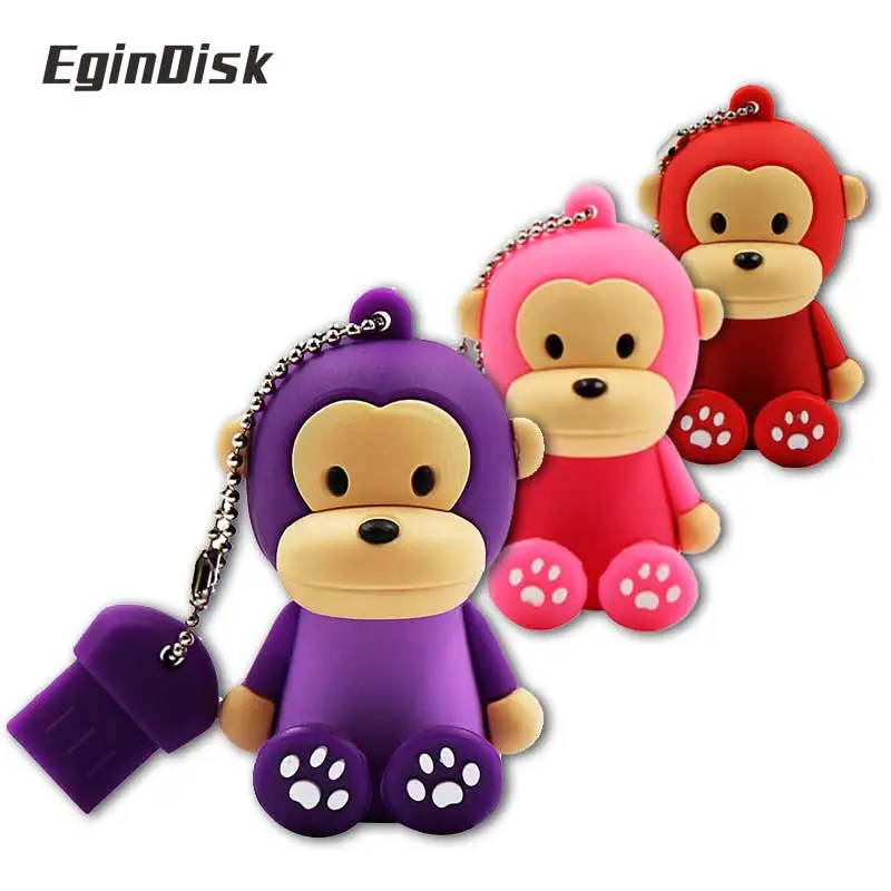 Usb флэш с обезьянкой Flash Drive мультфильм флешки 64 ГБ и 128 Гб 32 gb 16 8 милые животные