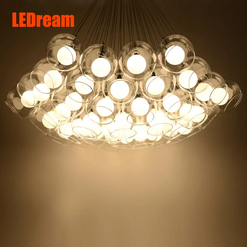 Modern Glass Chandelier for Dinning Room Personalized Living Room Bedroom Aisle Restaurant LED Bubble Ball Chandelier Lamps Modern Glass Chandelier for Dinning Room Personalized Living Room Bedroom Aisle Restaurant LED Bubble Ball Chandelier Lamps