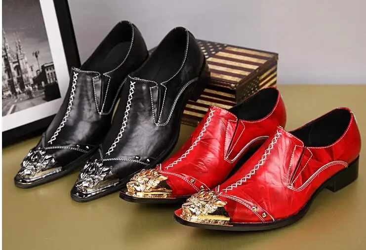 Ручной Для мужчин джентльмен Роскошные обувь и золотой топ модная праздничная и Свадебная обувь Для мужчин туфли Для мужчин квартиры