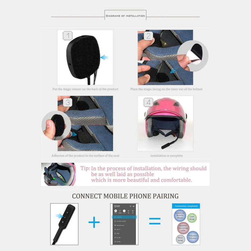  MH03 Motorrad Helm Headset Motorrad Freihändiger Kopfhörer Headset Kostenloser für MP3 Musik GPS Au