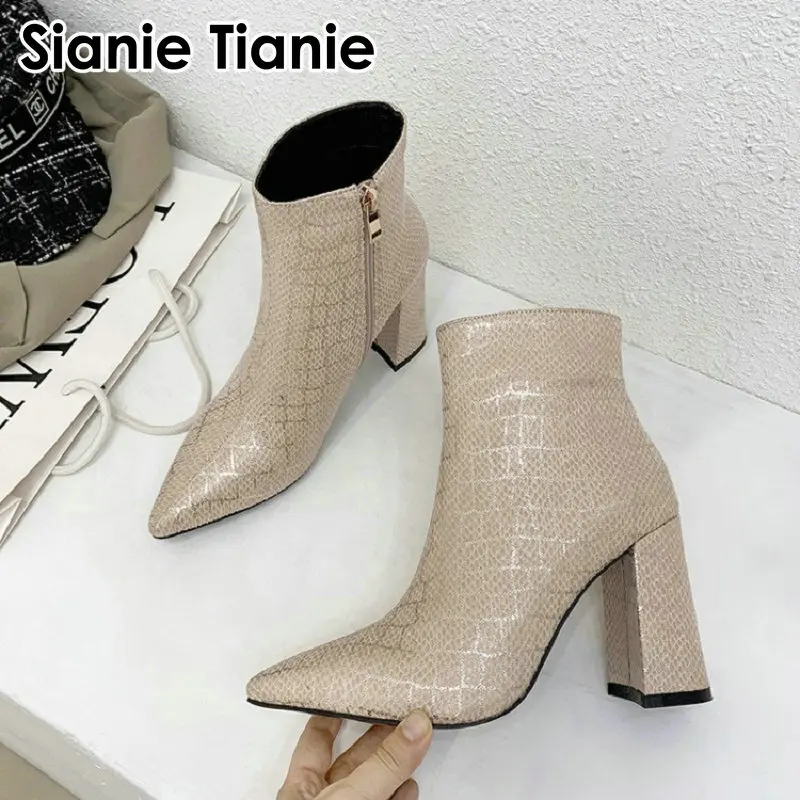 Sianie Tianie/2020 Сезон зима осень Модная женская обувь на высоком каблуке Пикантные