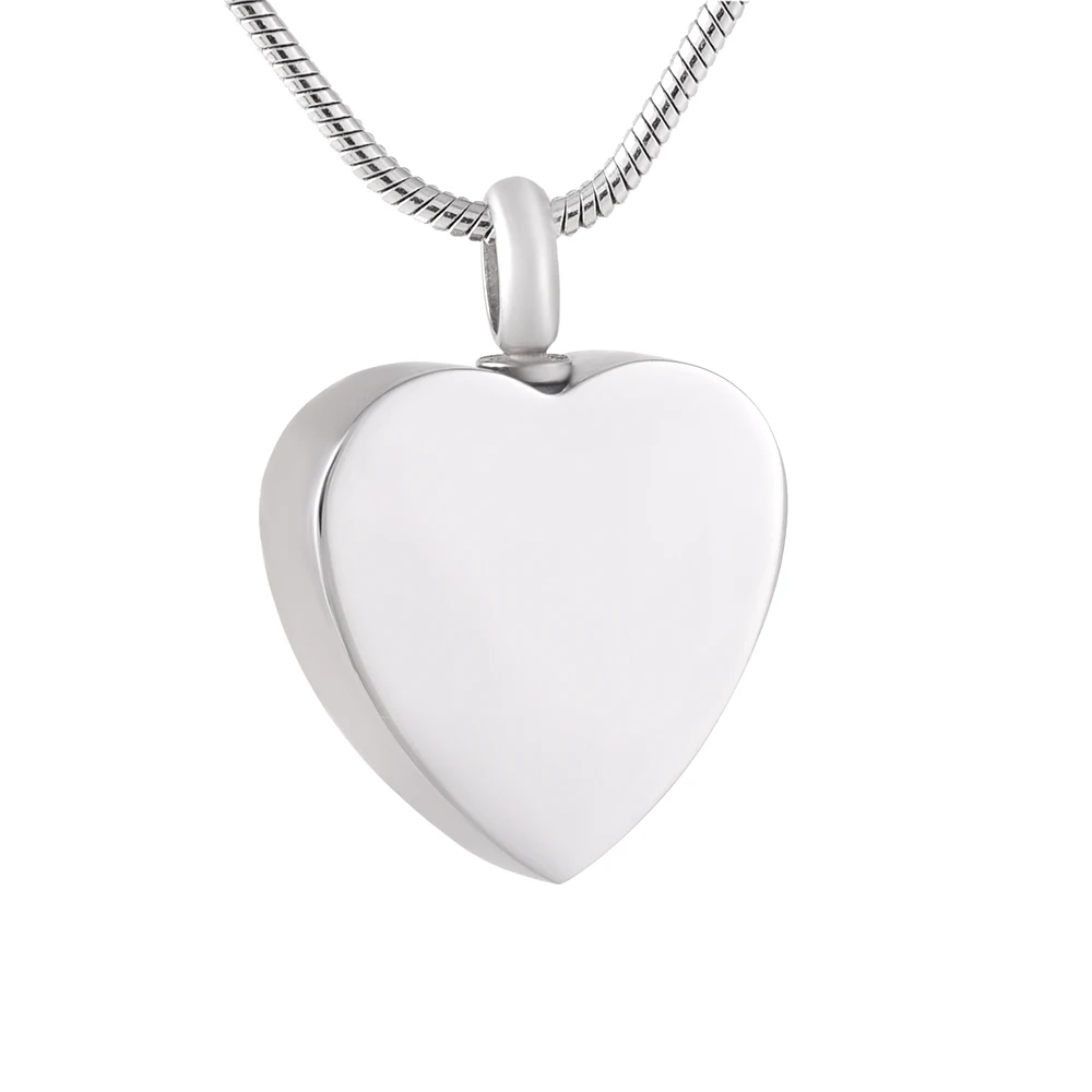 

JJ9851 Blank Heart Cremation Jewelry Engravable Stainless Steel Memorial Urn Necklace Ashes Holder Keepsake Pendant For Women