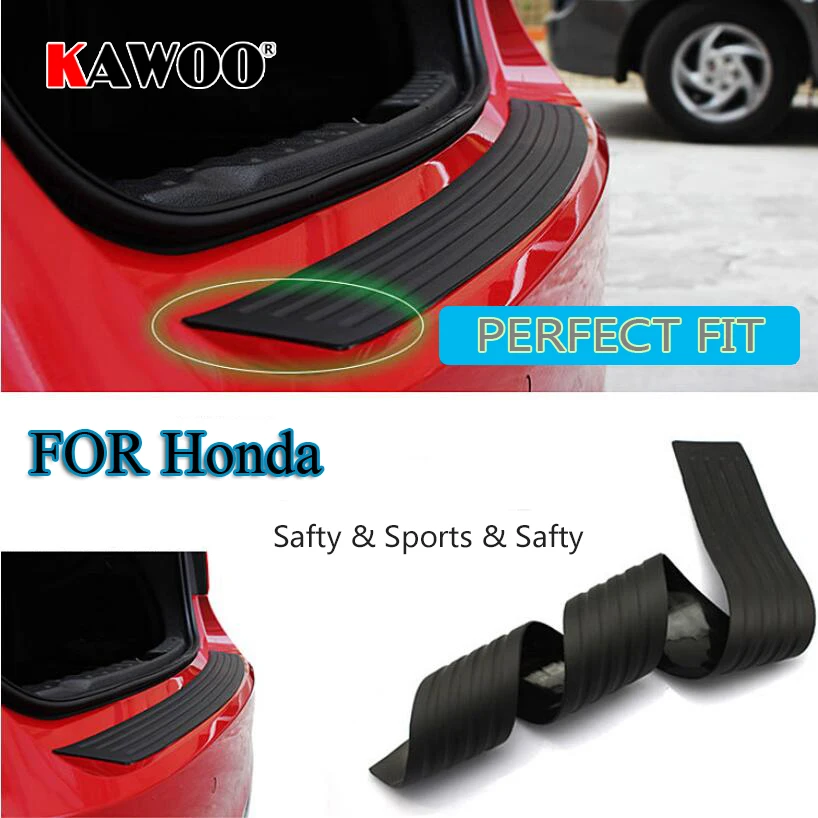 

KAWOO For Honda CIVIC Accord CRV Fit Jazz INSIGHT CR-V HR-V Rubber Rear Guard Bumper Protect Trim Cover Sill Mat Pad Car Styling