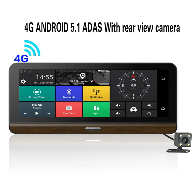 Anfilite 3g/4G Автомобильная dvr камера 7,8 дюймов Android 5,1 gps видеорегистратор регистратор видео регистратор грузовик gps навигация - Размер экрана, дюймов: 4G with rear camera