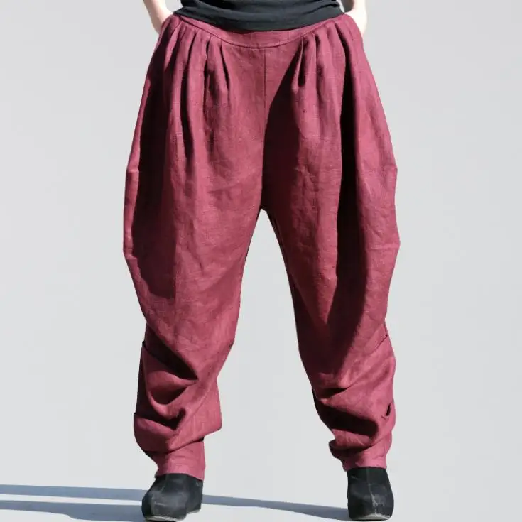 

YoYiKamomo 2017 Women Pants Loose loose linen trousers wide leg pants autumn Large Size harem pants casual linen free shipping