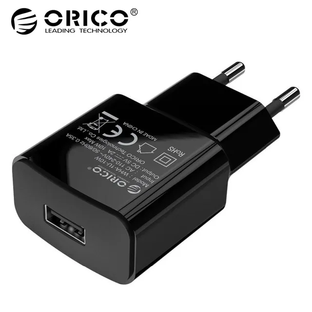 ORICO зарядное устройство В для мобильного телефона 5 в 1A Вт В/5 В 2A 10 Вт USB дорожное зарядное устройство Портативный настенный адаптер EU штекер черный/белый для iphone x