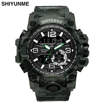 

Camouflage Military Watch Men Waterproof Dual Time Display Mens Sport Wristwatch Digital Analog Quartz Watches Male Clock