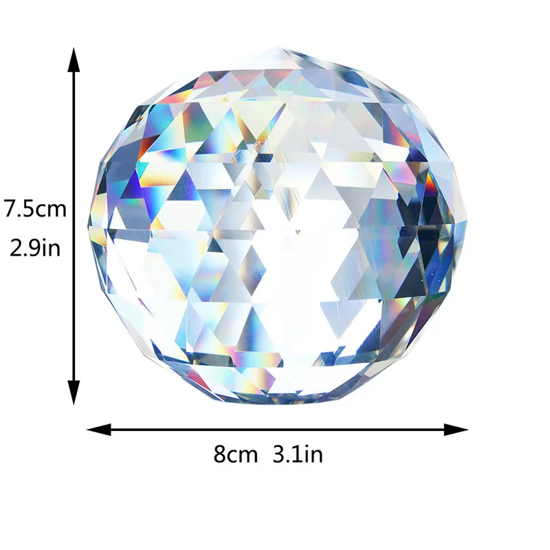 H& D Кристальный шар с прозрачной огранкой, призмы, стеклянный шар, граненый шар, кристаллы для домашнего декора, окна(100 мм/3,94 дюйма