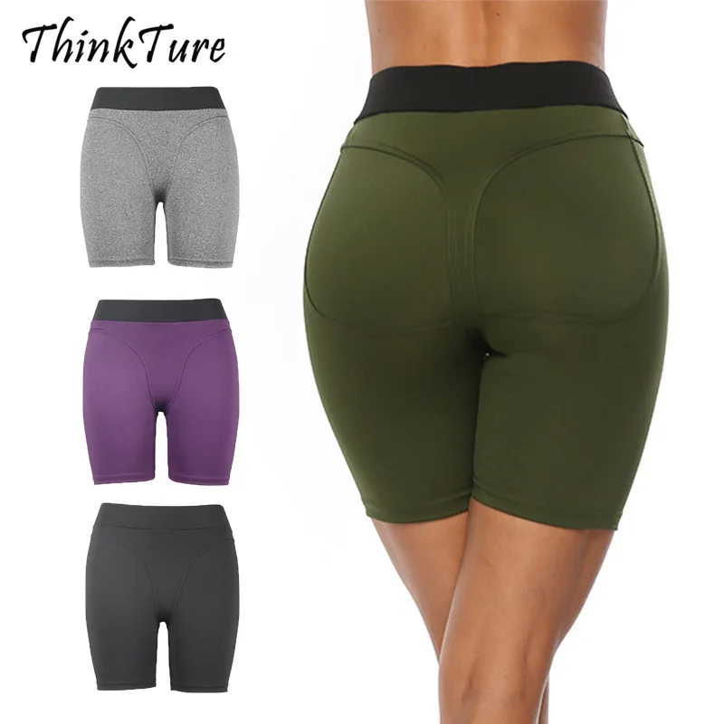 

2019 High Waist Athletic Shorts Booty Push Up Seamless Yoga Shorts Summer Sports Gym Short Women Fitness Workout Running Tights