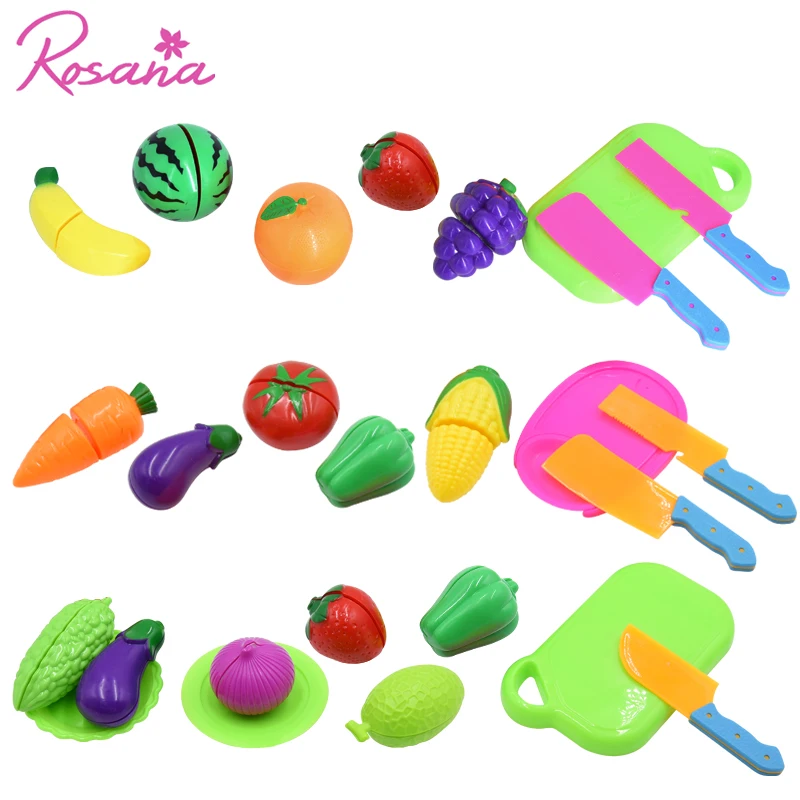 Rosana 10 шт. дети набор для ролевых игр фрукты овощи Магнитная резка пластик игрушечные лошадки раннего образования для детей
