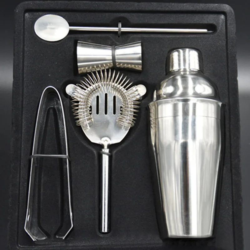 Buy 5PCS /SET Stainless Steel Cocktail Shaker Mixer