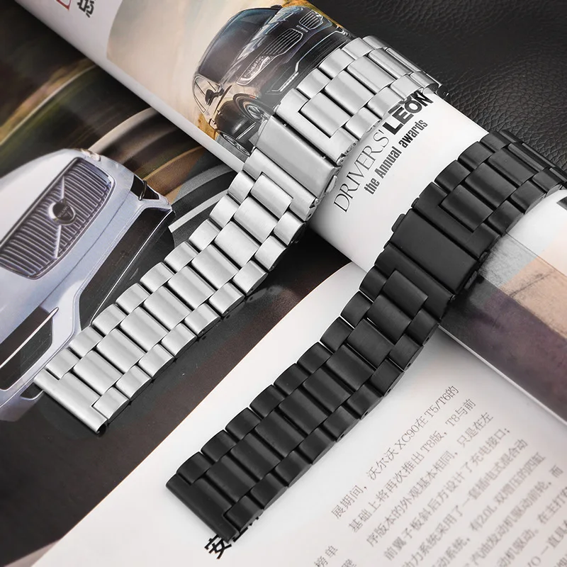 

16mm 18mm 20mm 22mm 24mm Stainless Steel Watch band Strap Bracelet Watchband Wristband Folding Black Silver Black Metal Belt