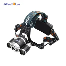 lantern led flashlight 5000 lumens 3x cree xm-l t6 flash headlight camping torch No 18650 rechargeable battery and charger