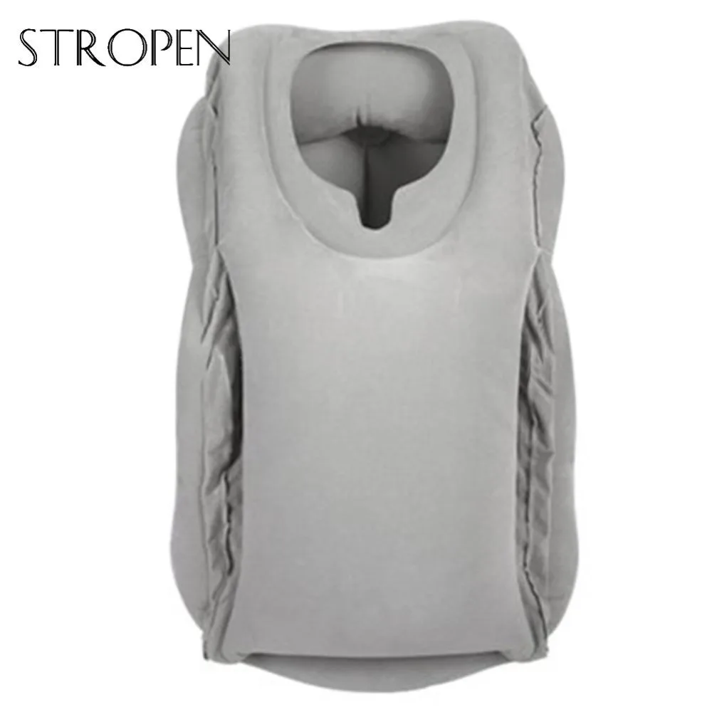 STROPEN Air inflatable travel pillow Portable PVC Flocking Soft pillow Head Neck Rest Support Cushion For Neck Body Sleeping