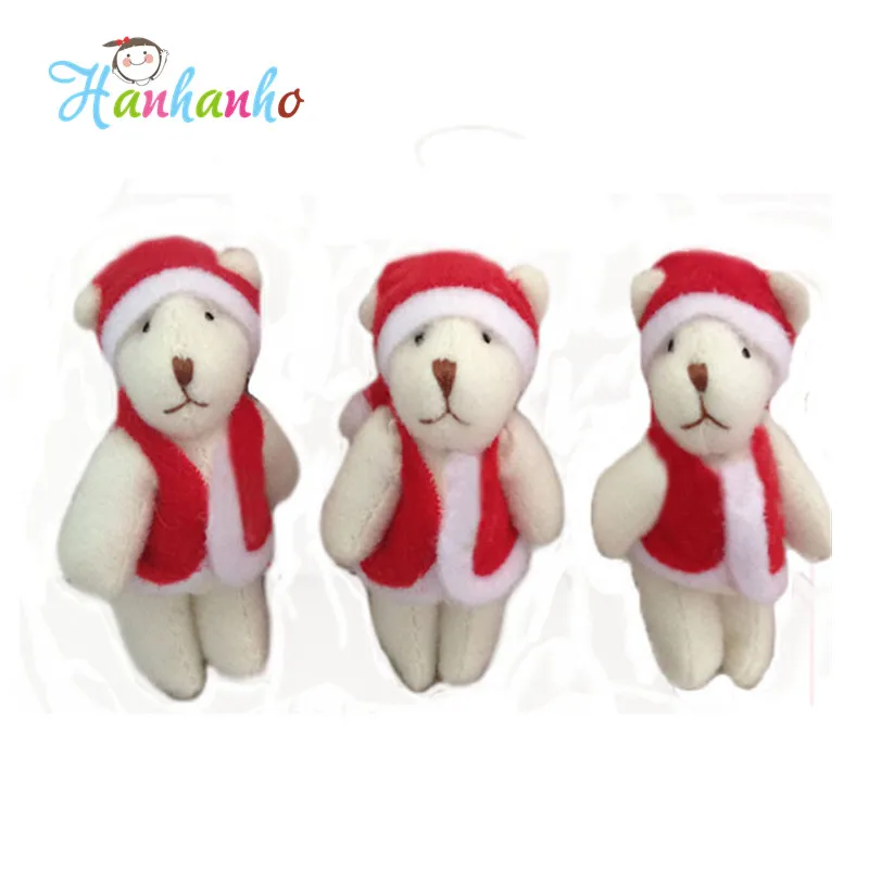 

Wholesale 50pcs/Lot 6cm Mni Joint Teddy Bear Christmas Tree Decorations Toy X'mas Decoration Supplies