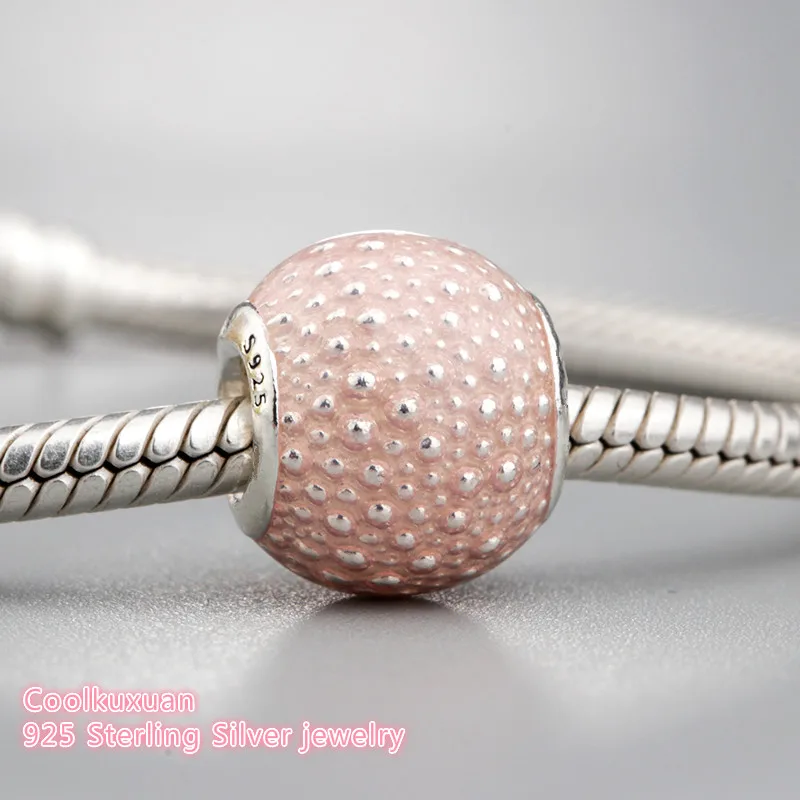 

2019 Spring 925 Sterling Silver Pink Enchantment Charm, Transparent Pink Enamel Charm Beads Fit Original Pandora Charms Bracelet