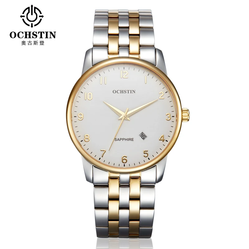 

OCHSTIN Authentic Men Quartz Watch Ultra-thin Fashion Casual Big Dial Watch Date Display Stainless Steel Waterproof Male Form