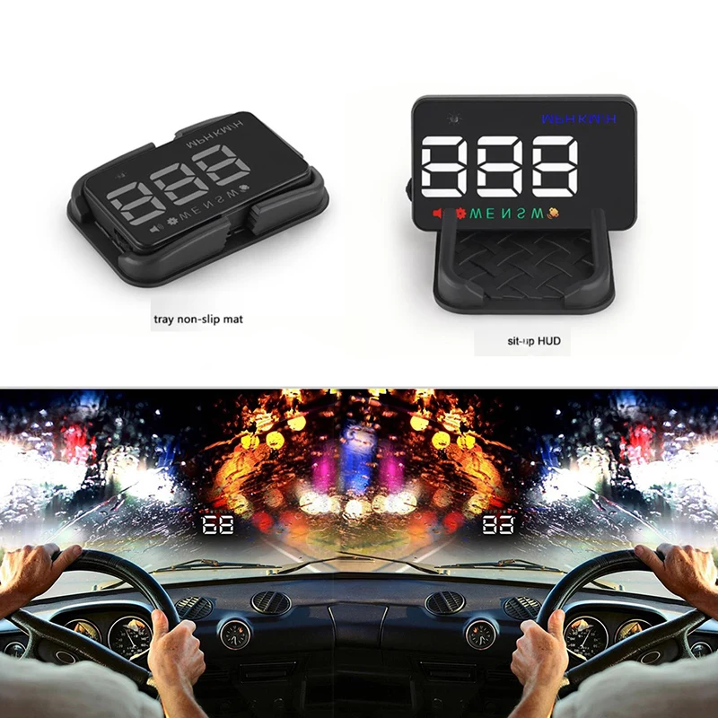 Car head up display Over Speed Alarm Adaptor A5 HUD digital car speedometer projection on the windshield