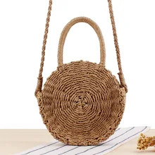 Летняя женская трендовая пляжная стильная Праздничная сумка, соломенная сумка через плечо, сумки ручной работы в винтажном стиле