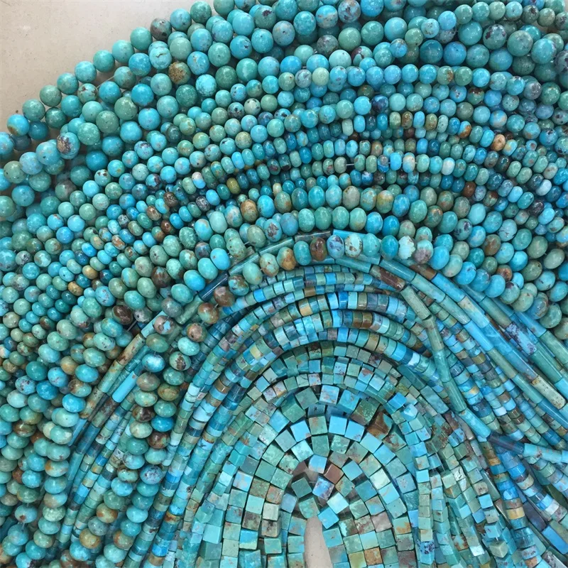 

Much Style Natural Genuine Green Turquoise China Hubei Original Real Undyed Loose Beads Healing Power Pure Fit Jewelry Fine Gift