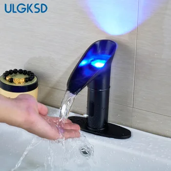 

Free Sensor basin Faucet Oil Rubbed Bronze Mixer Battery Power Automatic Hand Touch Tap Hot Cold Para Bathroom Faucets