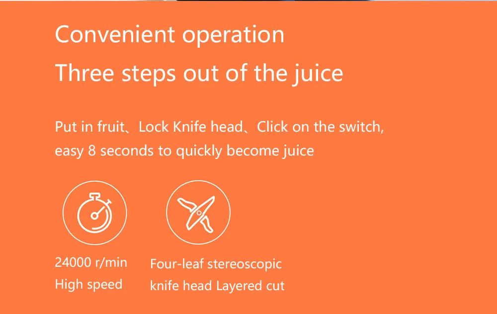 Xiaomi mijia Ocooker Youth портативная соковыжималка для детей, машина для приготовления фруктов и овощей, точечный переключатель 304, нержавеющая сталь, 8 секунд