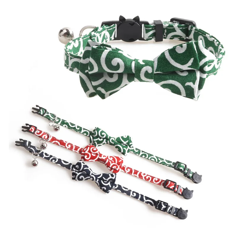 Cute Striped Bowknot Pets Cats Collar Small Dogs Adjustable Necklace Chihuahua Bow Tie Puppy Kitten Collar With Bells Cute Striped Bowknot Pets Cats Collar Small Dogs Adjustable Necklace Chihuahua Bow Tie Puppy Kitten Collar With Bells
