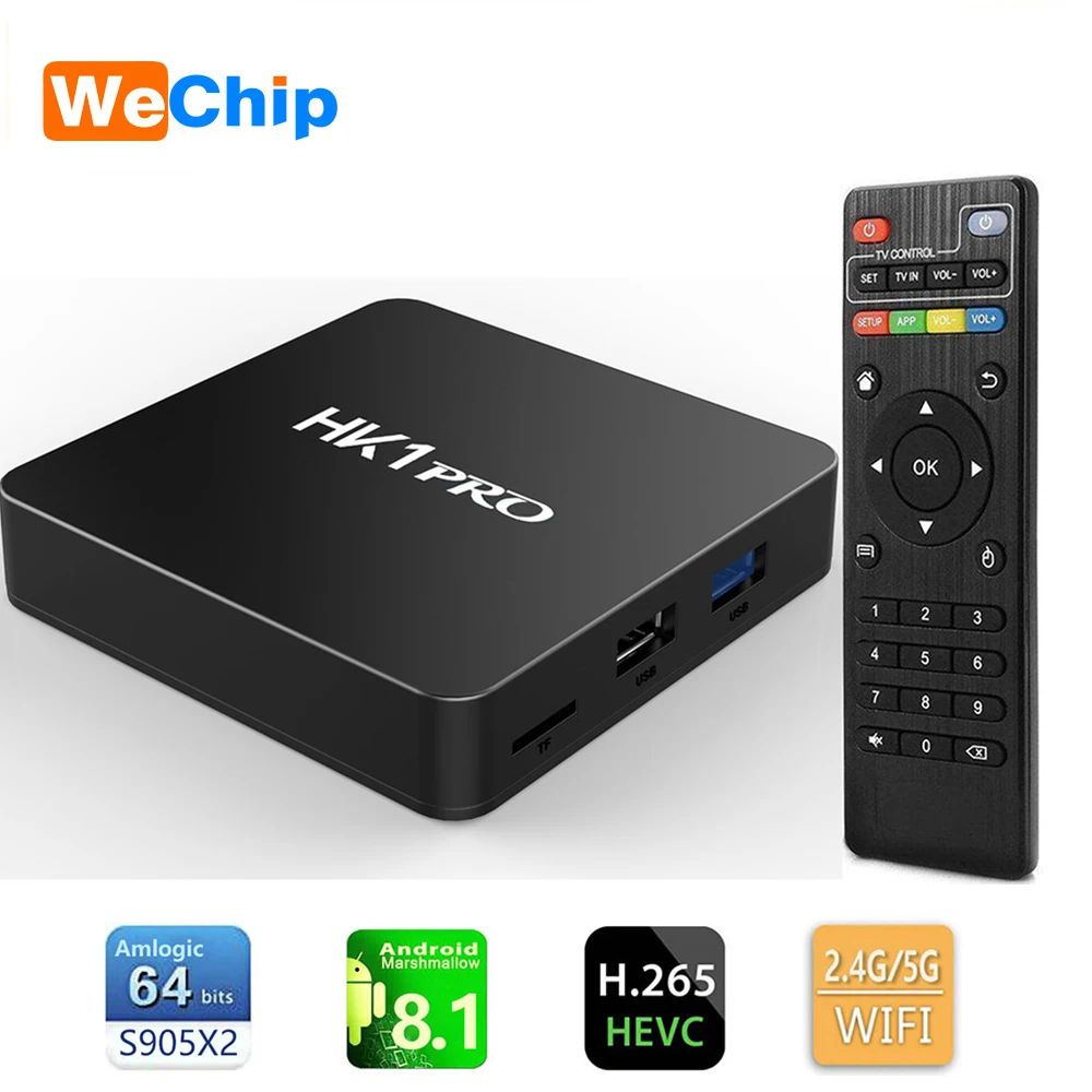 

HK1 PRO Mini TV BOX Android 8.1 Amlogic S905X2 LPDDR4 Quad Core 4GB 32GB 64GB 2.4G&5G Wifi BT 4.0 100M 4K HD Media Player PK X96