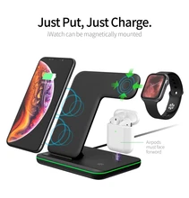 Universal 15W Qi Wireless Charger สำหรับ Iphone X 8 Xiaomi Quick Charge 3.0 Fast Charger แท่นวางสำหรับ Apple airpods 4 3 2 1(China)