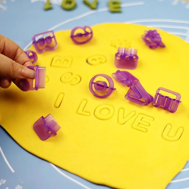 

Letter Digital Cookie Mold Fondant Cake Decoration Printing Mold Home Garden Kitchen Dining Bake Ware