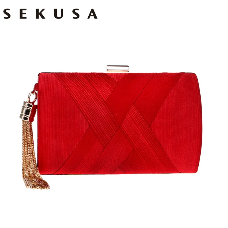 

SEKUSA Clutch Handbag For Women Evening Party Shoulder Bags Casual Crossbody Bag Ladies Hard Case Box Clutch Bag For Party Purse