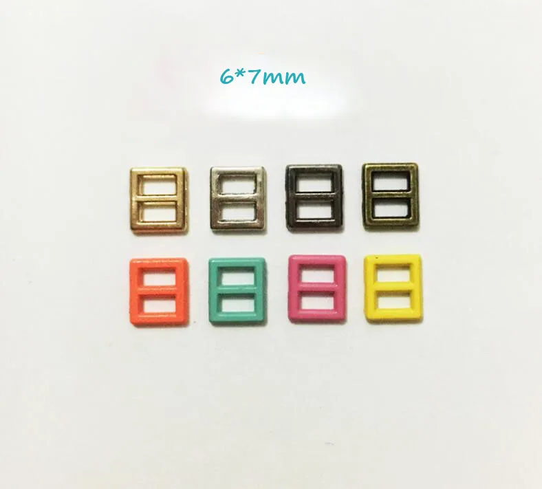 Цветной/металлический цвет DIY кукольная одежда супер маленькая мини пряжка ремня 5*6 мм и 6*7 мм S0525H 100 шт