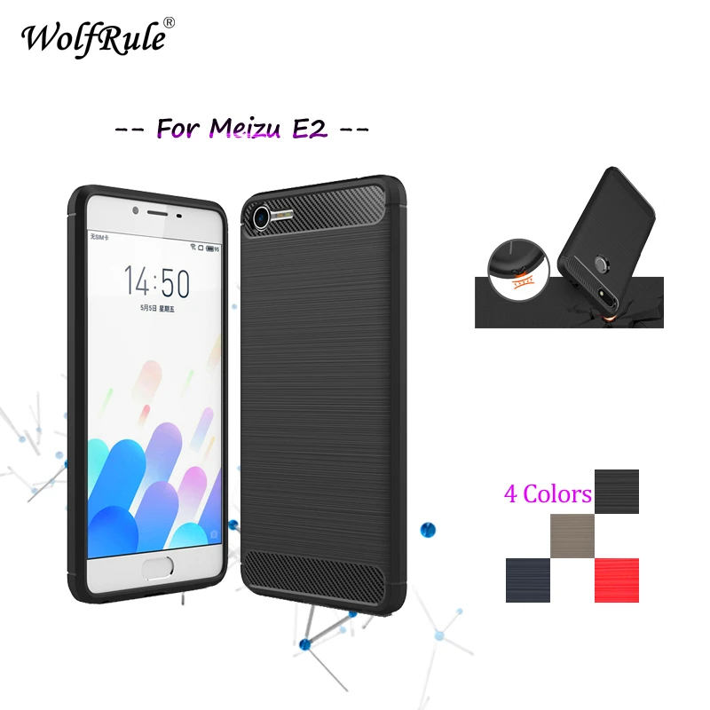 WolfRule For Meizu E2 Case Cover Shockproof Soft TPU Brushed Back M2E 5.5'' |