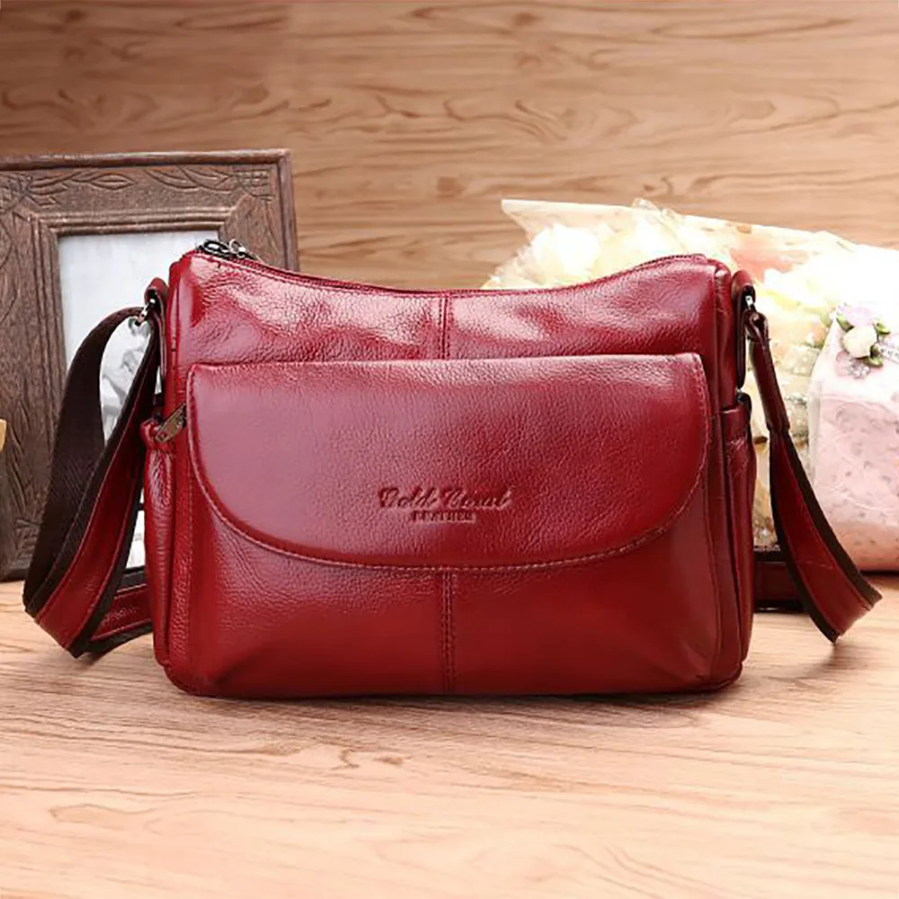 New Arrival Women Genuine Leather Hobo Messenger Bag Famous Brand